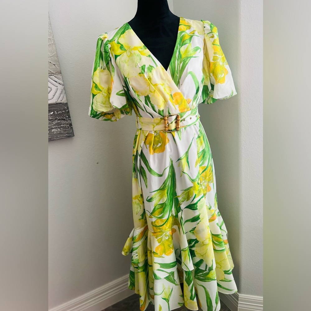 Floral Wrap Dress with Belt